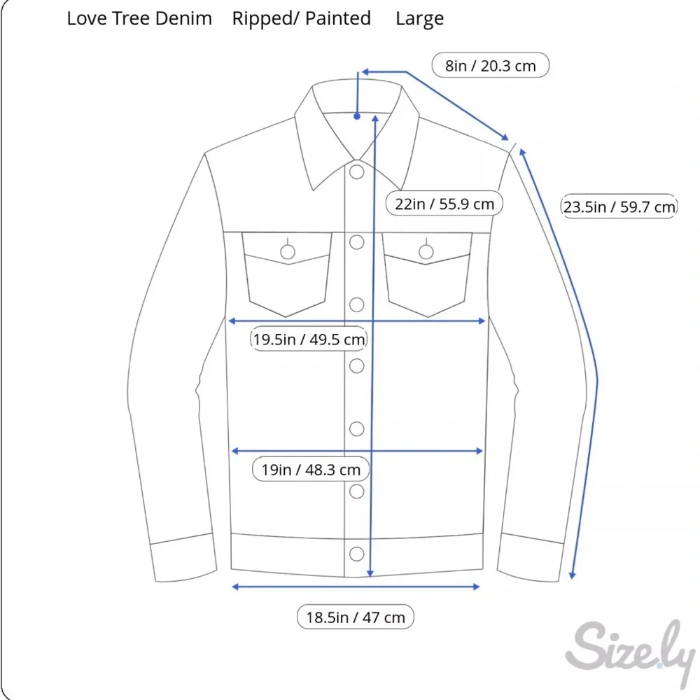 Love Tree Denim Jean Jacket Size Large Be a Kind Human Floral Painted Back‎ - Picture 13 of 13